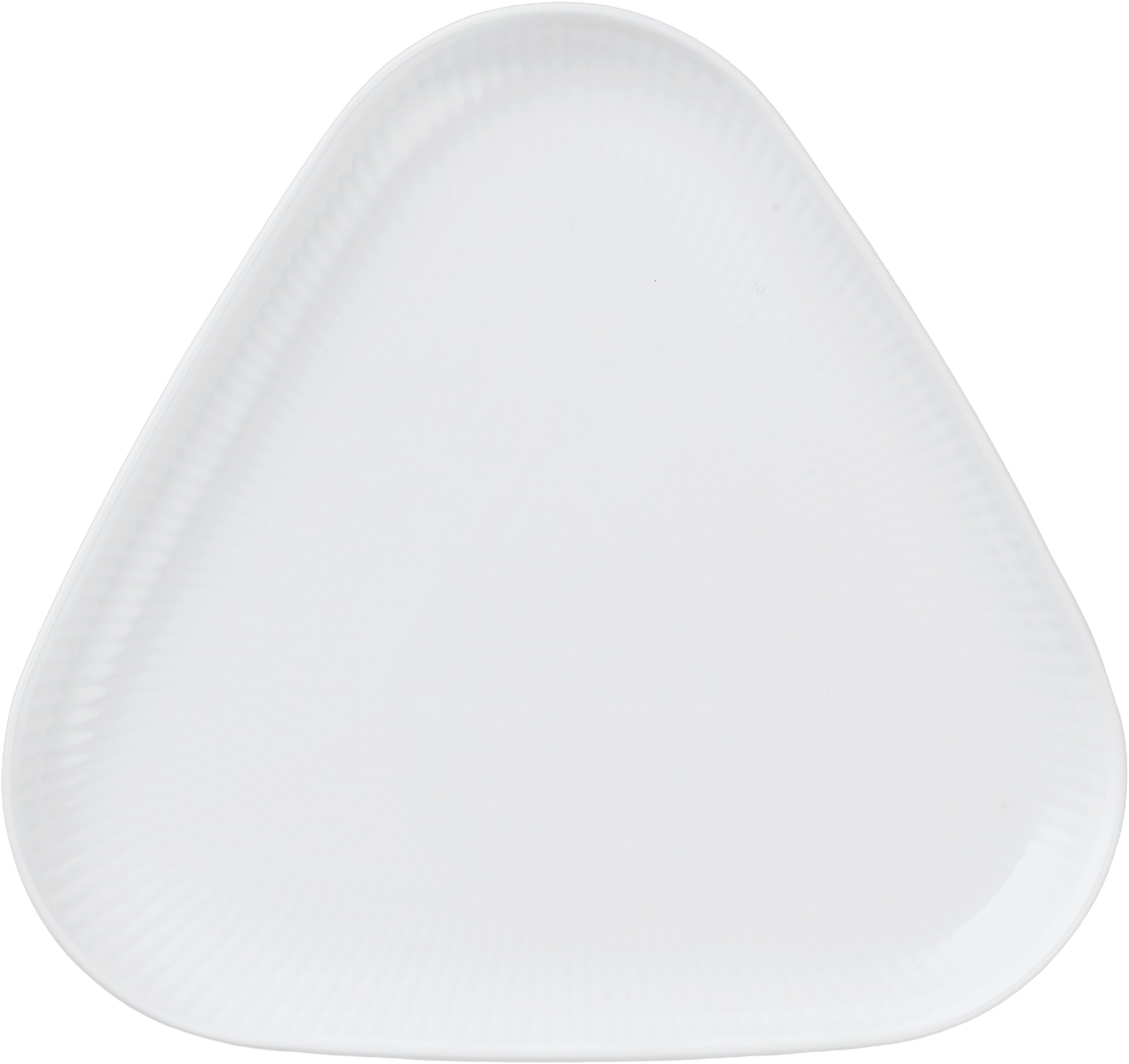 Hvid Riflet fad, 23 cm